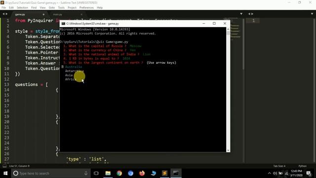 Quiz Game in python | TBA | CLI | #pyGuru смотреть онлайн