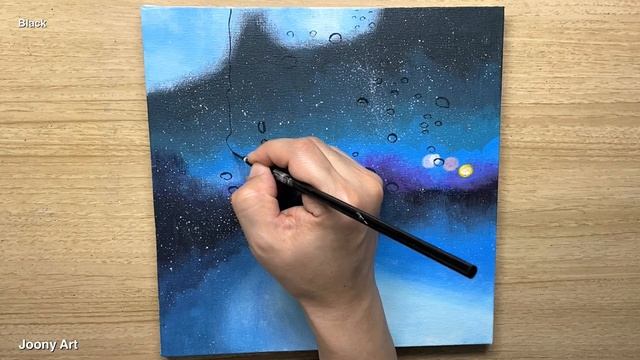 Rainy Day Acrylic Painting for Beginners / Step by Step / Daily Challenge #103 смотреть онлайн