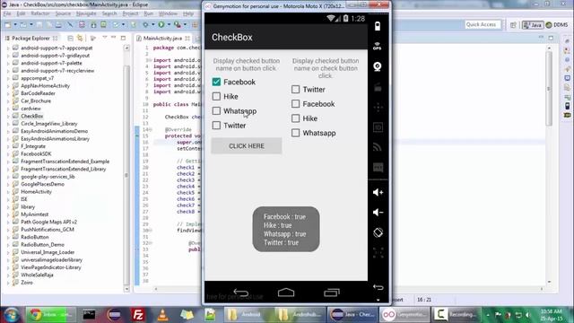 Android CheckBox Demo смотреть онлайн