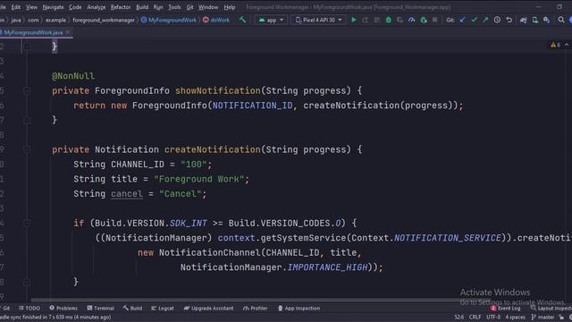 ANDROID - FOREGROUND WORK MANAGER TUTORIAL IN JAVA || смотреть онлайн