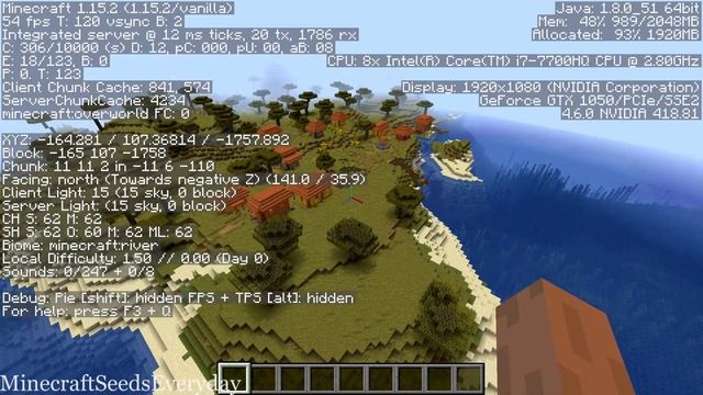 Minecraft 1.15.2 Seed 341: Island villages stand back to back [JAVA] смотреть онлайн