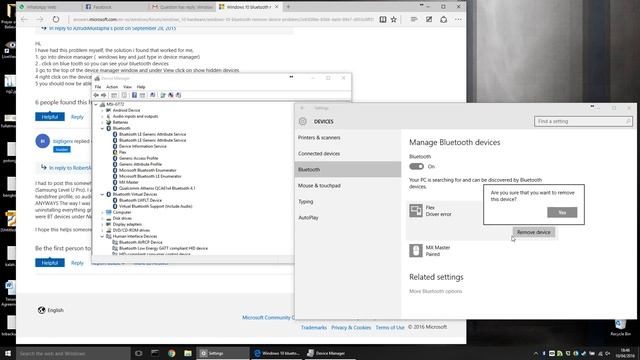 Windows 10 can't remove Bluetooth device (Flex) смотреть онлайн