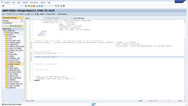 Export an Internal Table to Excel - in ABAP [english] смотреть онлайн