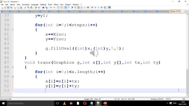Translation coding in java| 2D | Computer graphics | JAVA Programming смотреть онлайн