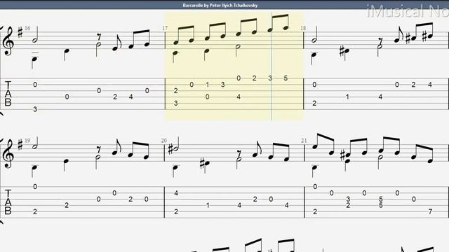Guitar TAB - Pyotr Ilyich Tchaikovsky : The Seasons June (Barcarolle) | Tutorial Sheet Lesson #iMn смотреть онлайн