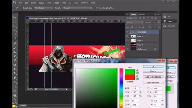 Уроки оформления|||КРАСИВАЯ ШАПКА ДЛЯ YOUTUBE в Photoshop CS6| смотреть онлайн