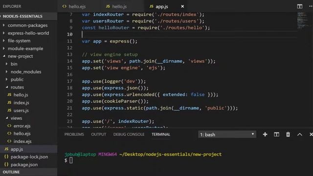 NodeJS Essentials 23: Express Basic Routing смотреть онлайн