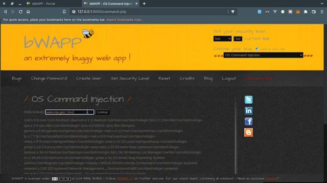 Hacking bWAPP #7 OS Commands Injection ? #bWAPP смотреть онлайн