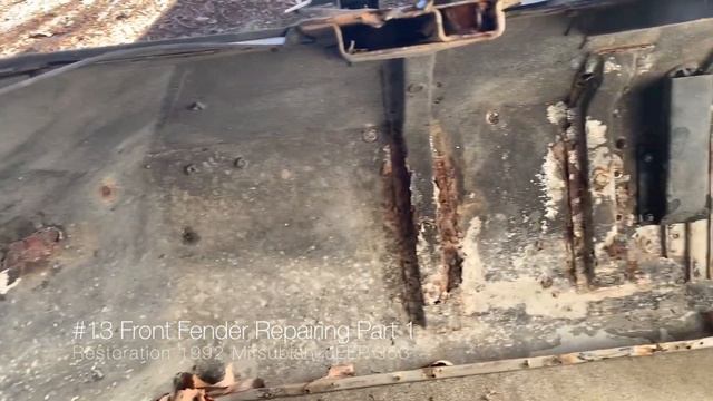 #13 Front Fender Repairing Part 1 - Disassembling [Restoration 1992 Mitsubishi Jeep J53] смотреть онлайн