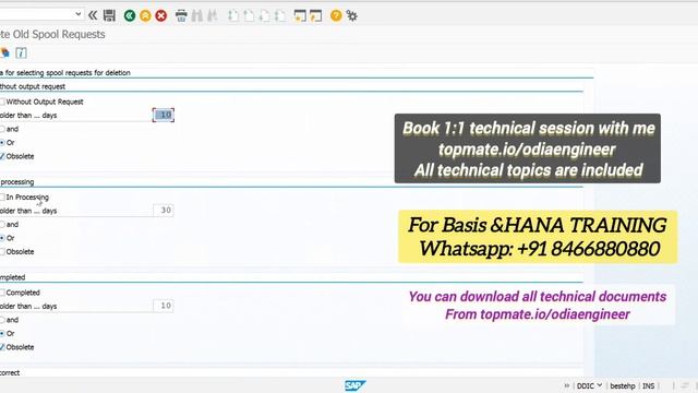 Spool Cleanup in SAP | SAP BASIS | SAP | SAP ADMINISTRATION | ODIAENGINEER смотреть онлайн