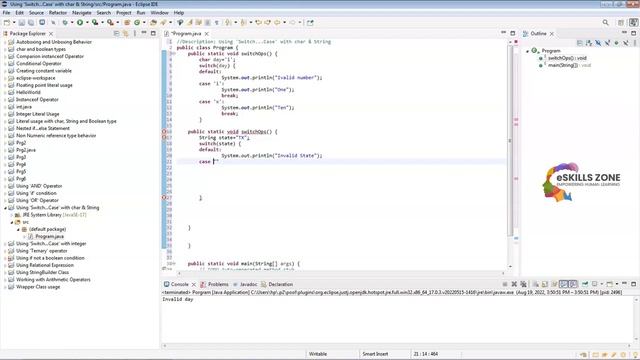 JAVA - Lecture 31 USING SWITCH…CASE WITH char AND string смотреть онлайн