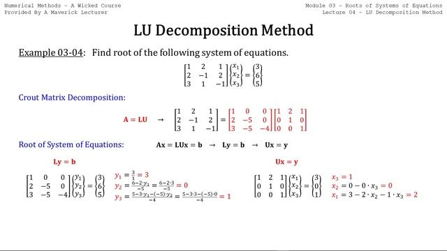 Numerical Methods 2022: 03-01 LU Decomposition Method with Example Using Python смотреть онлайн