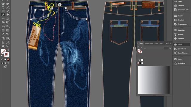 Complete Jeans drawing by Illustrator CC смотреть онлайн