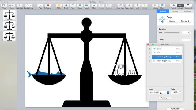 Keynote Skills - Creating an Animated Balance Scale that Moves using Keynote Animations