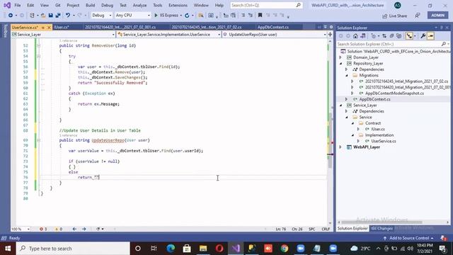 #5 Service Layer (Update) in Core WebAPI for CURD in .NET5 using EFCore with Onion Architecture смотреть онлайн