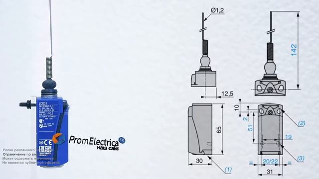Пластиковый концевой выключатель со стальным плунжером 1NO + 1NC M16 XCKP2106P16 смотреть онлайн