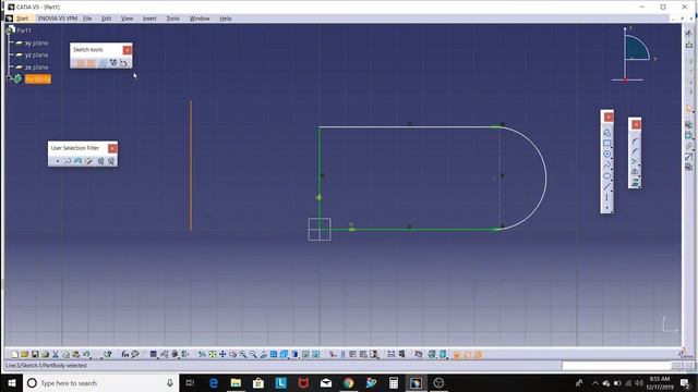 1. Sketch Tool CATIAV5 :Snap Point|Smart Pick|Construction Standard Elements|Geometrical Constraint смотреть онлайн
