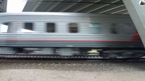 Железная дорога. Паровоз П36-0120 с туристическим поездом.