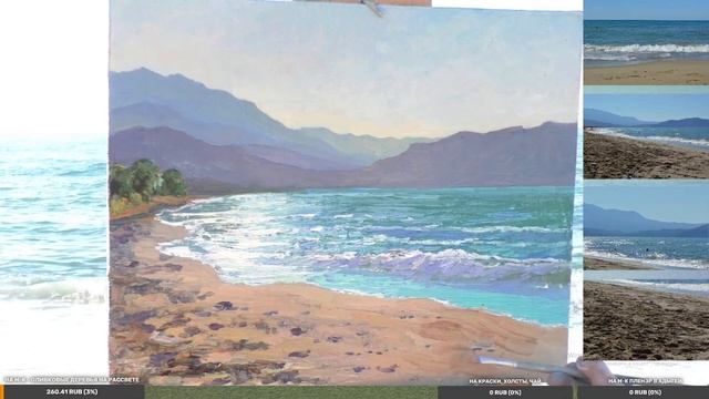 Как нарисовать море с натуры. Рисуем море на закате. Греция, Крит. смотреть онлайн