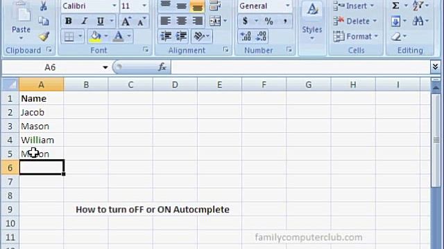 How to Turn OFF or ON Autocomplete in Excel 2007 смотреть онлайн