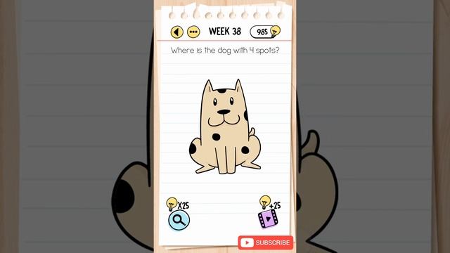 Brain Test Week 38 Where is the dog with 4 spots walkthrough смотреть онлайн
