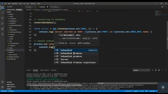 React js Tutorial # 20| Handling Unhandled Promise Rejection Api for ecommerce site смотреть онлайн