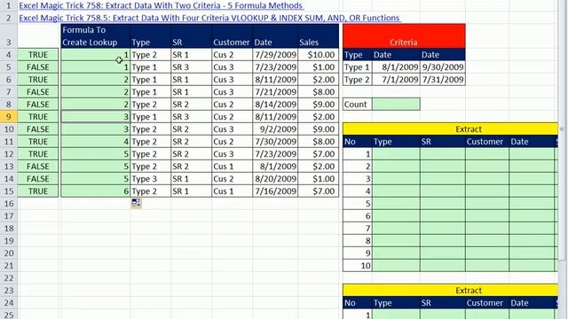Excel Magic Trick 760: OR AND AND Logical Test To Extract Data With Formula Or Advanced Filter смотреть онлайн