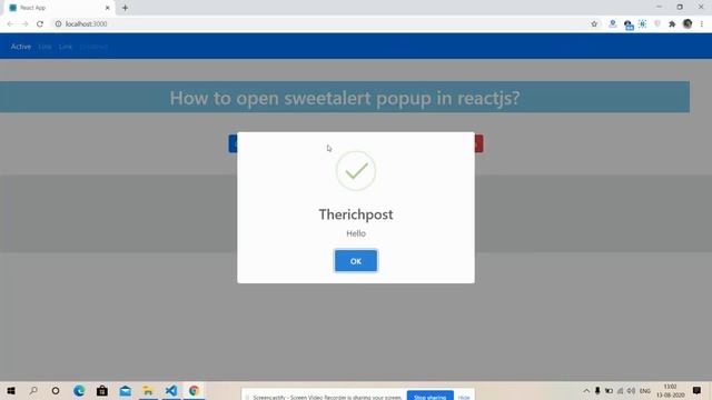 Reactjs Sweetalert Popup Working Example смотреть онлайн