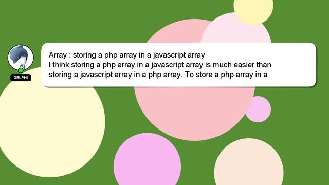 Array : storing a php array in a javascript array смотреть онлайн