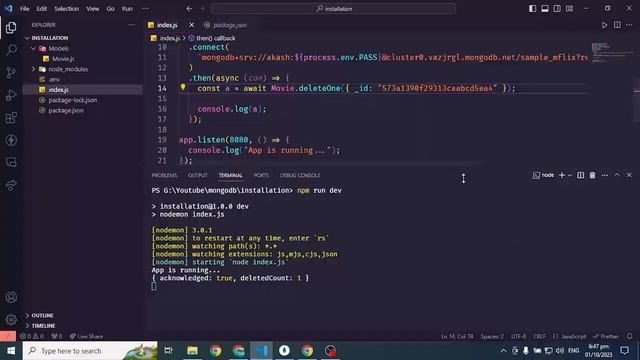 Mongoose deleteOne() for deleting single document смотреть онлайн
