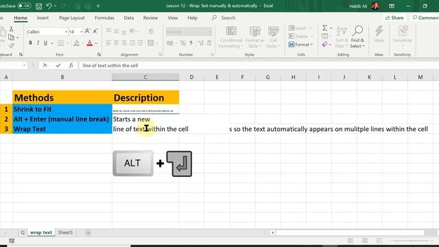 Lesson 12: Wrap Text in Excel | Break Text to Multiple Lines | Shrink to Fit | FREE Excel Course смотреть онлайн