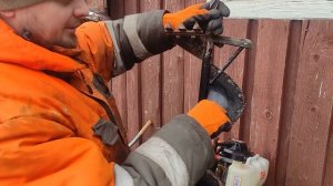 как усовершенствовать шнек для мотобура при помощи цепи от бензопилы, напильника и сверла?