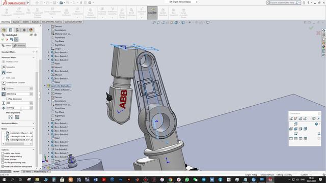 Assignment 4 - Animating robotic arm in SolidWorks with Mate Controller смотреть онлайн