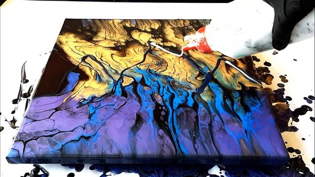 ICE MOUNTAIN - Acrylic Pouring / Easy Abstract Landscape Art Video! смотреть онлайн