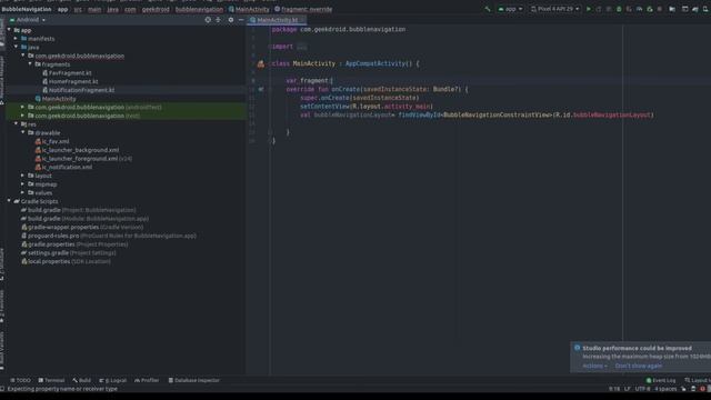 Bubble Bottom Navigation Bar in kotlin смотреть онлайн