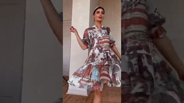 Платье из шифона, шифоновое платье с принтом, летящее платье свободного кроя, платье 2022 смотреть онлайн