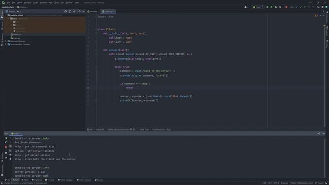 sockets: client and server communication in Python смотреть онлайн