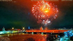 Салют 27 января 2024 в Санкт-Петербурге 80 лет полного освобождения Ленинграда от фашистской блокады