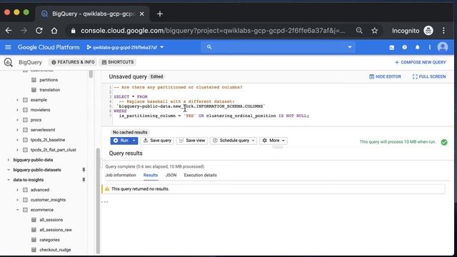 Practice Using INFORMATION_SCHEMA and TABLES to Explore Metadata смотреть онлайн