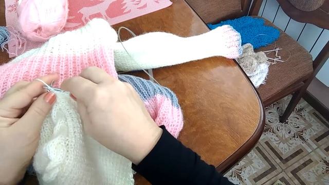 Обзор процесса вязания свитера от горловины по кругу на 54 размер смотреть онлайн