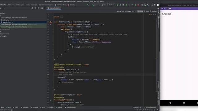 Jetpack Compose Top Bar Tutorial , Material 3 смотреть онлайн