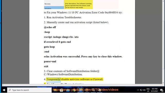 Fix Windows 11/10 Activation Error Code 0xc004f034 смотреть онлайн
