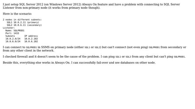 Databases: Can not ping Always On listener from outside primary node (2 Solutions!!) смотреть онлайн