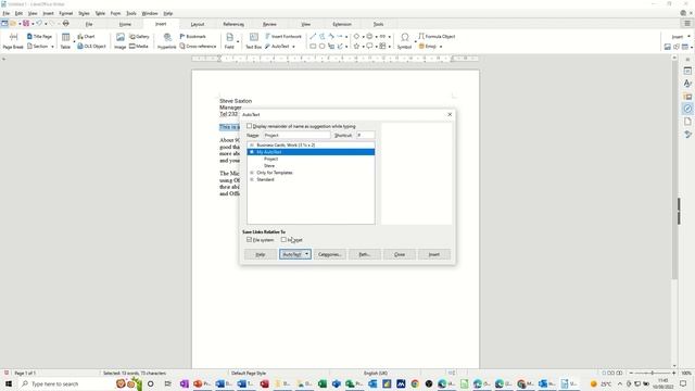 How to use AutoText in LibreOffice Writer смотреть онлайн