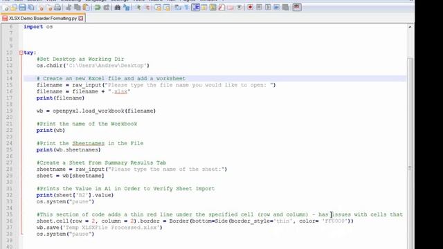 Python Openpyxl Cell Formatting. XLSX Boarders смотреть онлайн