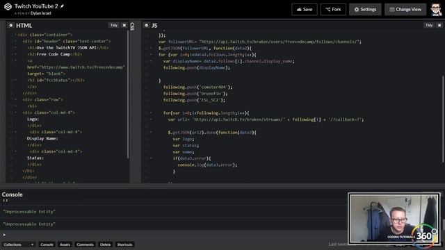Use the TwitchTV JSON API Part 4 Intermediate Front End Projects: Free Code Camp смотреть онлайн