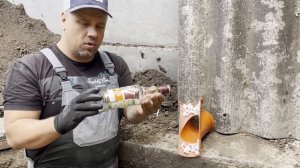 Врезка полимерной канализации,в асбестовую магистраль