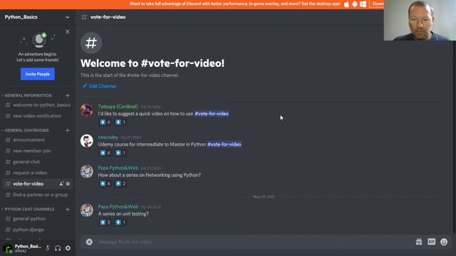 Python Basics Tutorial Vote for Videos on Discord смотреть онлайн