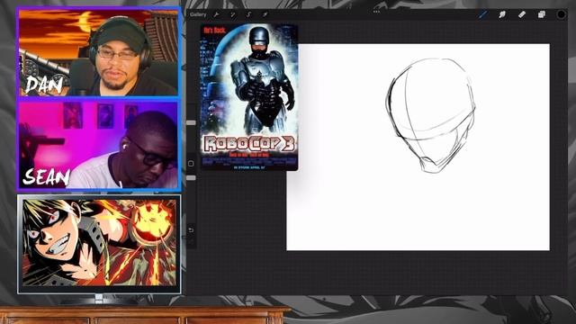 SEAN AND DAN REACT AND DRAW! Robocop Rogue City Trailer while sketching! смотреть онлайн
