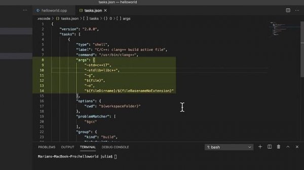 Build a C++ project in VS Code